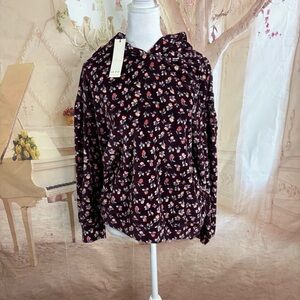 NEW Rebecca Taylor LA VIE Floral Hoodie with Pockets